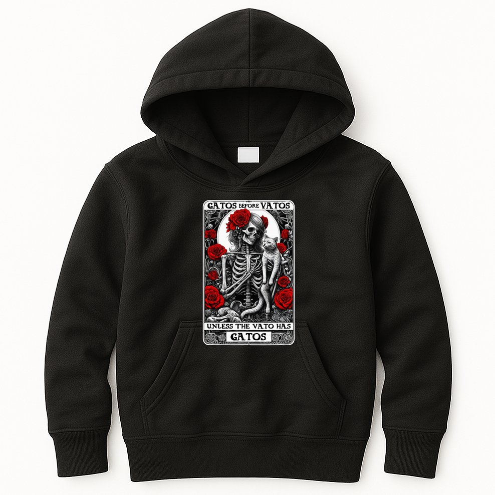 Gatos Before Vatos Unless The Vato Has Gatos Kids Hoodie
