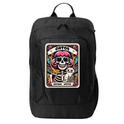 Gatos Before Vatos Skeleton Cat Kitten Lover Grumpy Skull City Backpack