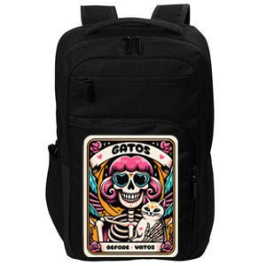 Gatos Before Vatos Skeleton Cat Kitten Lover Grumpy Skull Impact Tech Backpack