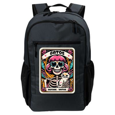 Gatos Before Vatos Skeleton Cat Kitten Lover Grumpy Skull Daily Commute Backpack