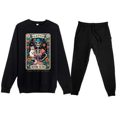 Gatos Before Vatos Unless The Vato Has Gatos Premium Crewneck Sweatsuit Set