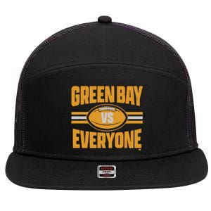 Green Bay Vs Everyone 7 Panel Mesh Trucker Snapback Hat