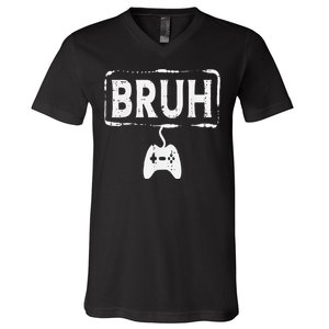 Gamer Bruh Video Game Funny Gaming Teen V-Neck T-Shirt