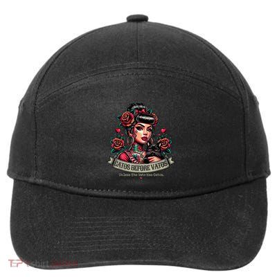 Gatos Before Vatos Unless The Vato Has Gatos Chingona Tattoo 7-Panel Snapback Hat