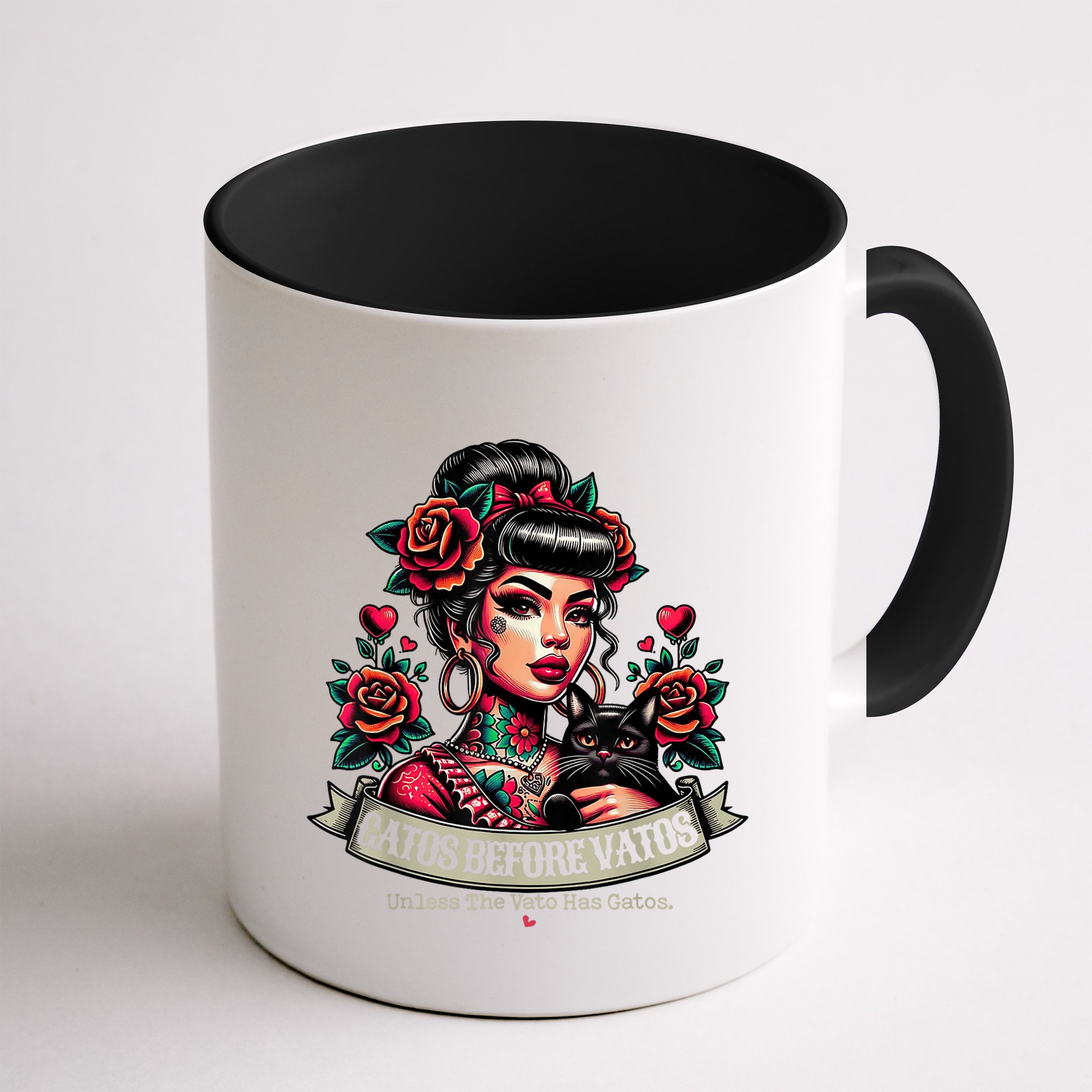 Gatos Before Vatos Unless The Vato Has Gatos Chingona Tattoo Mug