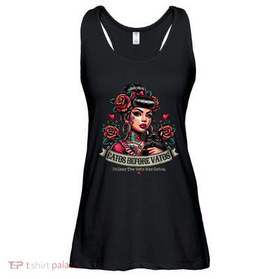 Gatos Before Vatos Unless The Vato Has Gatos Chingona Tattoo Ladies Essential Flowy Tank