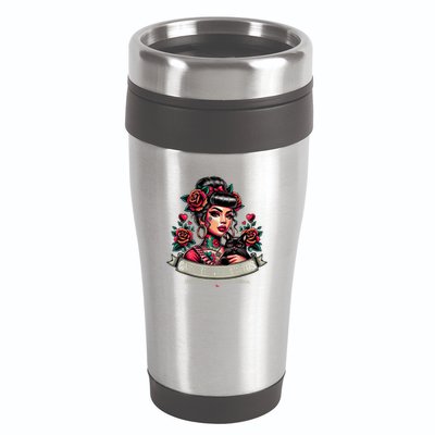 Gatos Before Vatos Unless The Vato Has Gatos Chingona Tattoo 16oz Travel Tumbler