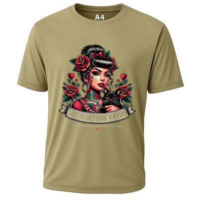 Gatos Before Vatos Unless The Vato Has Gatos Chingona Tattoo Performance Shirt