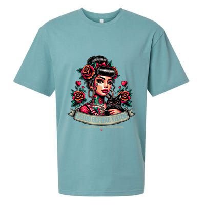Gatos Before Vatos Unless The Vato Has Gatos Chingona Tattoo Sueded Cloud Jersey T-Shirt
