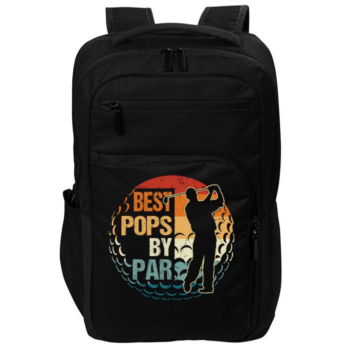 Golf Ball Vintage Best Pops Par Golf Dad Gift For Father's Day Impact Tech Backpack