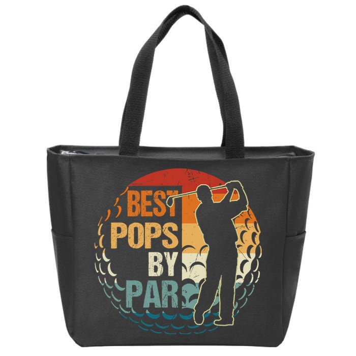 Golf Ball Vintage Best Pops Par Golf Dad Gift For Father's Day Zip Tote Bag