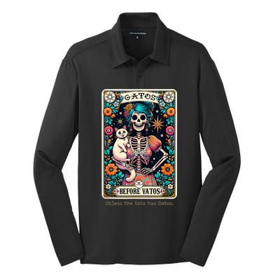 Gatos Before Vatos Unless The Vato Has Gatos Silk Touch Performance Long Sleeve Polo