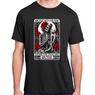 Gatos Before Vatos Unless The Vato Has Gatos Funny Adult ChromaSoft Performance T-Shirt