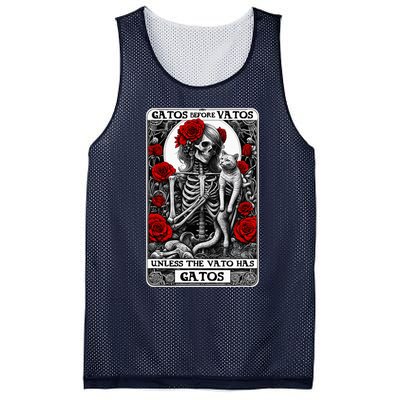 Gatos Before Vatos Unless The Vato Has Gatos Funny Mesh Reversible Basketball Jersey Tank