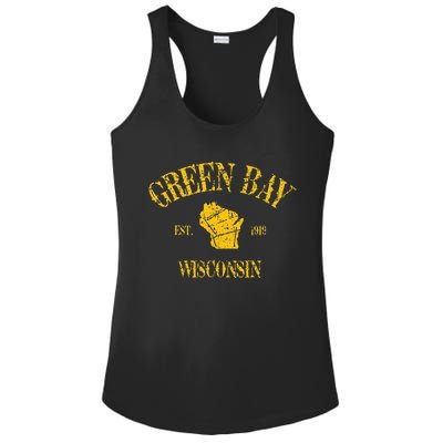 Green Bay Wisconsin Vintage Sports Design Ladies PosiCharge Competitor Racerback Tank