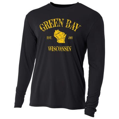 Green Bay Wisconsin Vintage Sports Design Cooling Performance Long Sleeve Crew