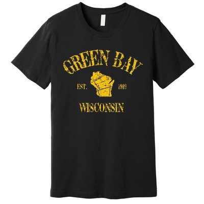 Green Bay Wisconsin Vintage Sports Design Premium T-Shirt