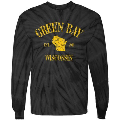 Green Bay Wisconsin Vintage Sports Design Tie-Dye Long Sleeve Shirt