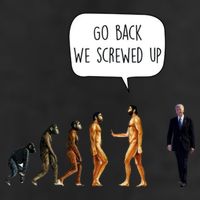 Go Back We Screwed Up Funny Anti Biden Human Evolution 11oz C Handle Ceramic Mug
