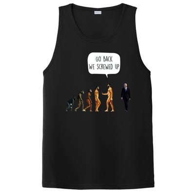 Go Back We Screwed Up Funny Anti Biden Human Evolution PosiCharge Competitor Tank