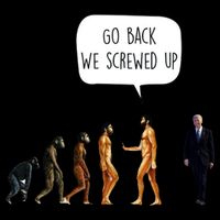 Go Back We Screwed Up Funny Anti Biden Human Evolution Visor