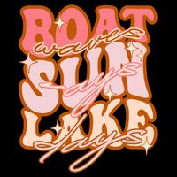 Groovy Boat Waves Sun Rays Lake Days Funny Vacation Fishing Gift Backpack