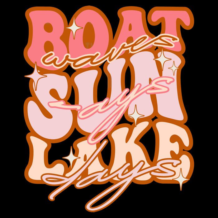 Groovy Boat Waves Sun Rays Lake Days Funny Vacation Fishing Gift Backpack