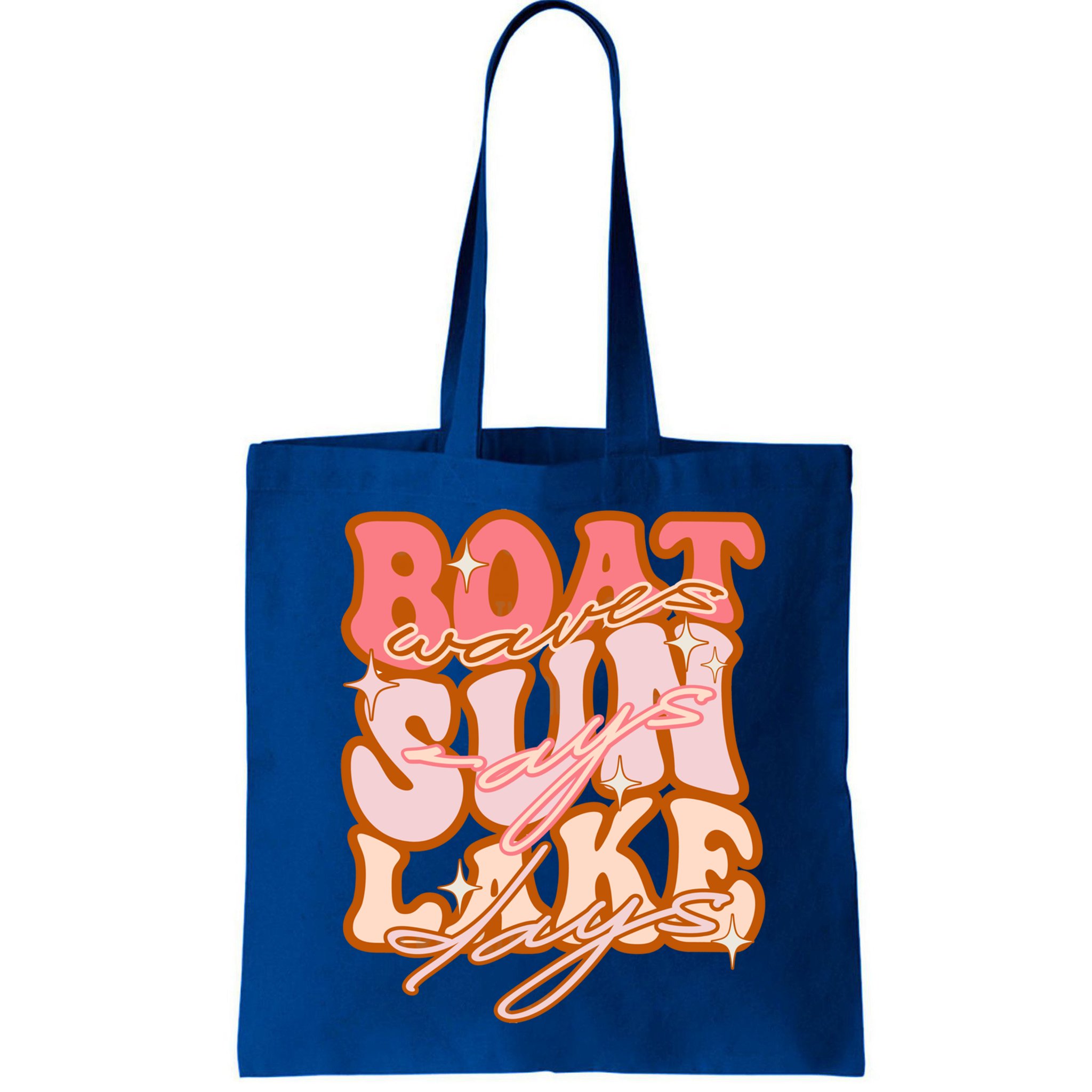 Groovy Boat Waves Sun Rays Lake Days Funny Vacation Fishing Gift Bag