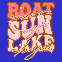 Groovy Boat Waves Sun Rays Lake Days Funny Vacation Fishing Gift Bag
