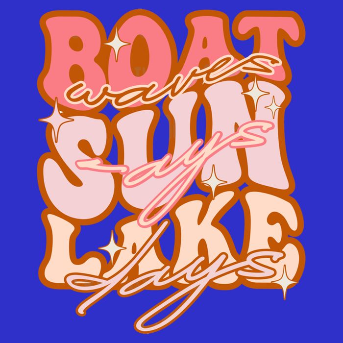 Groovy Boat Waves Sun Rays Lake Days Funny Vacation Fishing Gift Bag
