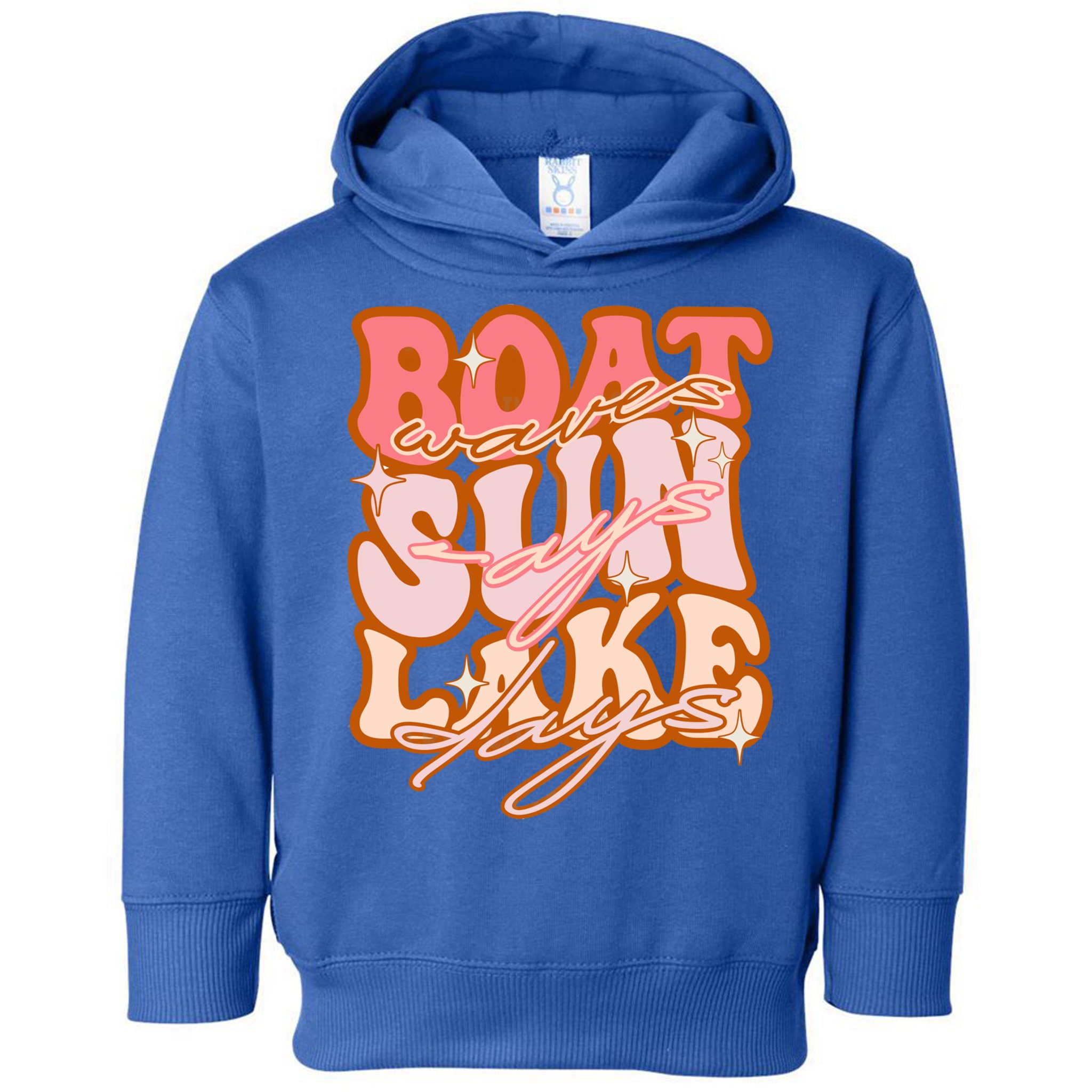 Groovy Boat Waves Sun Rays Lake Days Funny Vacation Fishing Gift Toddler Hoodie