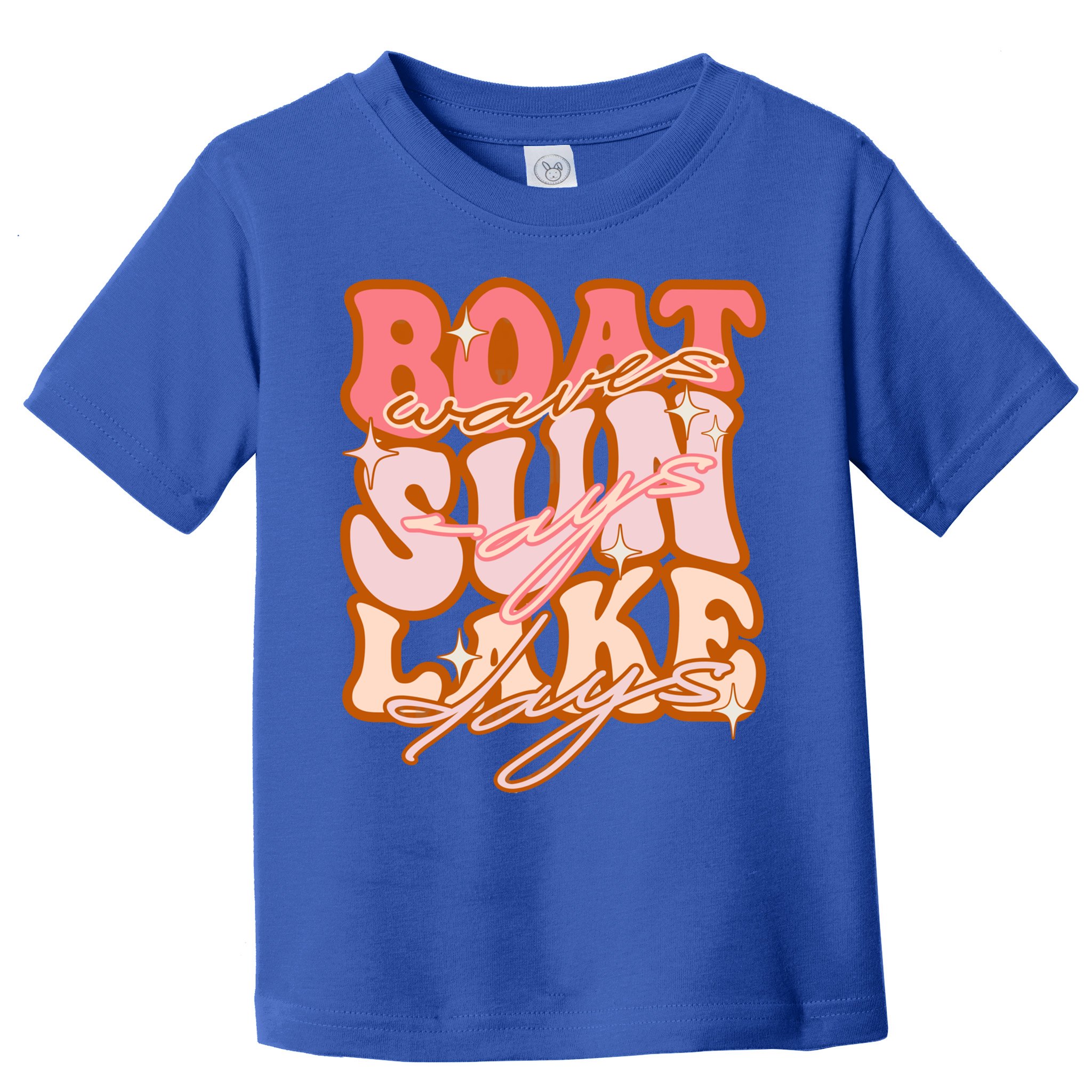 Groovy Boat Waves Sun Rays Lake Days Funny Vacation Fishing Gift Toddler T-Shirt
