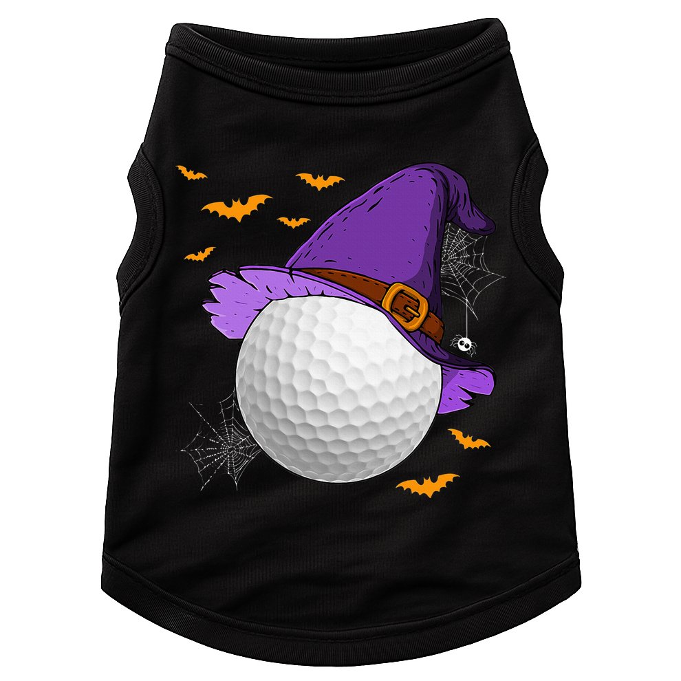 Golf Ball Witch Hat Pumpkin Spooky Halloween Costume Doggie Tank