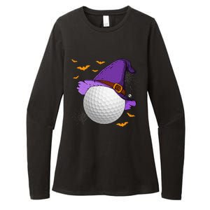 Golf Ball Witch Hat Pumpkin Spooky Halloween Costume Womens CVC Long Sleeve Shirt