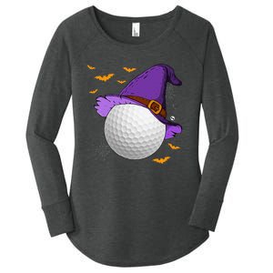 Golf Ball Witch Hat Pumpkin Spooky Halloween Costume Women's Perfect Tri Tunic Long Sleeve Shirt