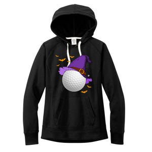 Golf Ball Witch Hat Pumpkin Spooky Halloween Costume Women's Fleece Hoodie