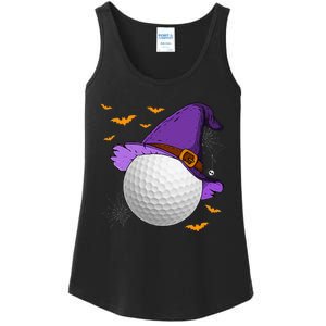 Golf Ball Witch Hat Pumpkin Spooky Halloween Costume Ladies Essential Tank