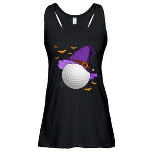 Golf Ball Witch Hat Pumpkin Spooky Halloween Costume Ladies Essential Flowy Tank