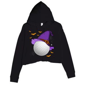 Golf Ball Witch Hat Pumpkin Spooky Halloween Costume Crop Fleece Hoodie