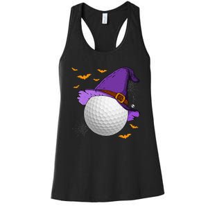 Golf Ball Witch Hat Pumpkin Spooky Halloween Costume Women's Racerback Tank