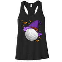 Golf Ball Witch Hat Pumpkin Spooky Halloween Costume Women's Racerback Tank