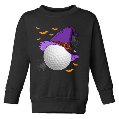 Golf Ball Witch Hat Pumpkin Spooky Halloween Costume Toddler Sweatshirt