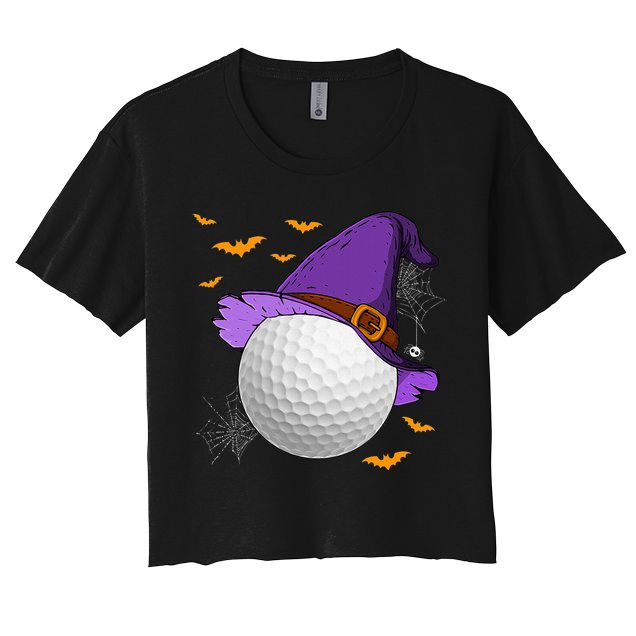 Golf Ball Witch Hat Pumpkin Spooky Halloween Costume Crop Top
