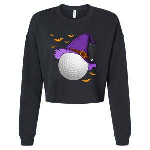 Golf Ball Witch Hat Pumpkin Spooky Halloween Costume Cropped Pullover Crew