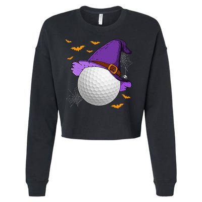 Golf Ball Witch Hat Pumpkin Spooky Halloween Costume Cropped Pullover Crew