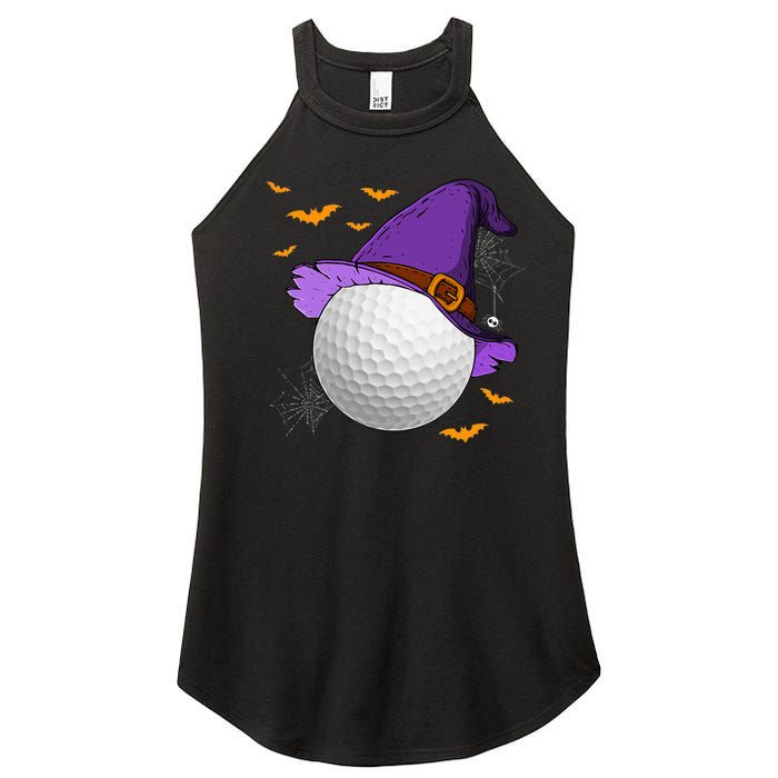 Golf Ball Witch Hat Pumpkin Spooky Halloween Costume Women's Perfect Tri Rocker Tank