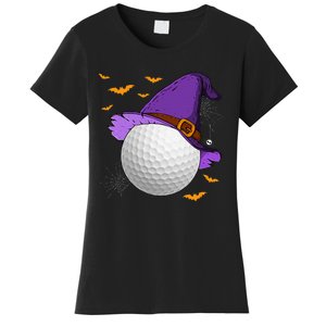 Golf Ball Witch Hat Pumpkin Spooky Halloween Costume Women's T-Shirt