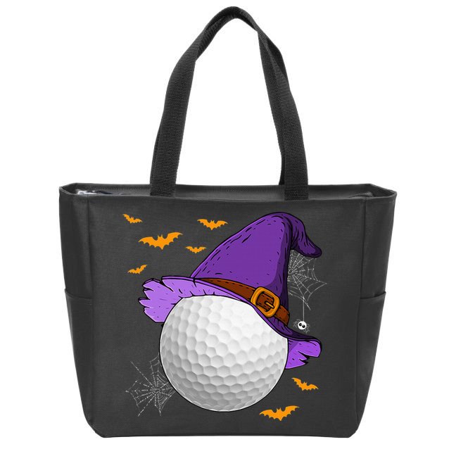 Golf Ball Witch Hat Pumpkin Spooky Halloween Costume Zip Tote Bag