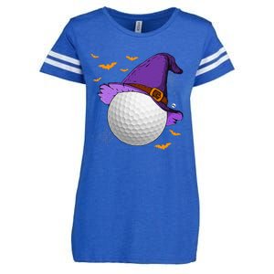 Golf Ball Witch Hat Pumpkin Spooky Halloween Costume Enza Ladies Jersey Football T-Shirt