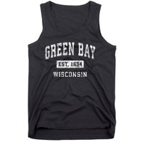 Green Bay Wisconsin Wi Vintage Established Sports Tank Top